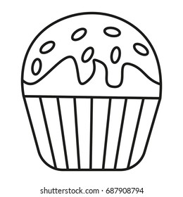 thin line cupcake icon