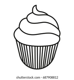 thin line cupcake icon