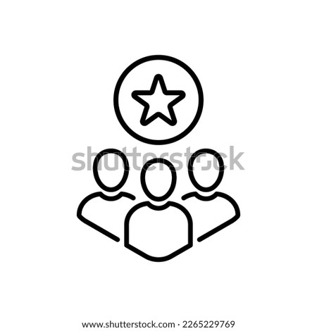 thin line customer or employee experience icon. flat linear trend modern stroke art logotype graphic design web element isolated on white. concept of positive testimonial for great success business