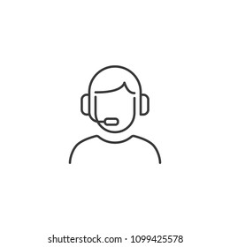 thin line customer support icon on white background