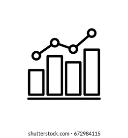 Thin line data analysis icon. Vector illustration isolated on a white background. Simple outline pictogram of data analysis.