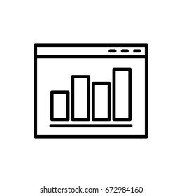Thin line data analysis icon. Vector illustration isolated on a white background. Simple outline pictogram of data analysis.