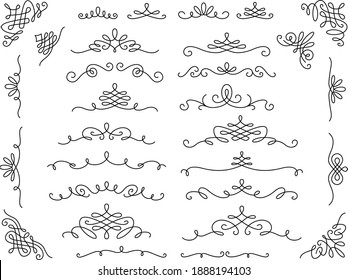 Conjunto de ilustraciones de decoración de línea delgada