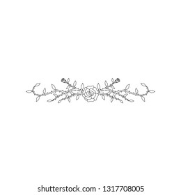 Thin Line Decorative Rose Thorns Borders