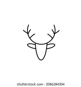 Thin Line Deer Head Icon.outline Deer Flat Simple Icon