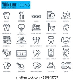 Thin line dental care, dentistry equipment, oral hygiene icons set for website and mobile site and apps. Pixel Perfect. Editable Stroke. Simple linear pictogram pack. Vector illustration.