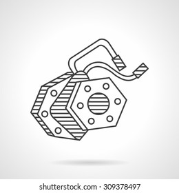 Thin line design vector icon for electric drive for e-bike. Spare parts, components for store and repair service, alternative mode of transport. Design element for business, logo and website.