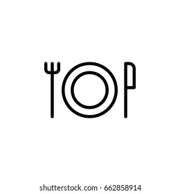 thin line dinner icon on white background
