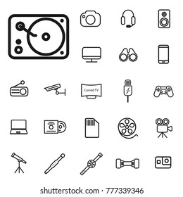 thin line dj aparatus icon. gadgets collection.