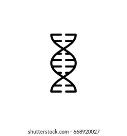 thin line dna icon on white background