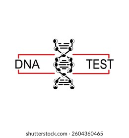 thin line dna test simple logo. flat stroke trend modern smart biotech logotype graphic lineart design art on white background. concept of genetic badge or pharmacy laboratory template