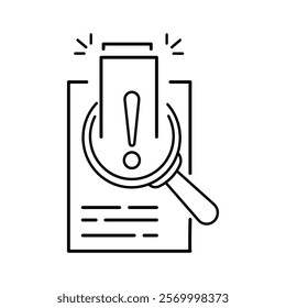 thin line doc like assesment or crisis audit icon. concept of important tax statistics symbol or business 