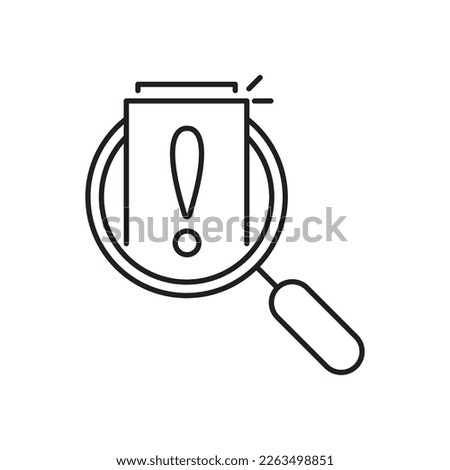 thin line doc like assesment or crisis audit icon. concept of important tax statistics symbol or business procedure sign. simple linear alert page logotype graphic web stroke design isolated on white