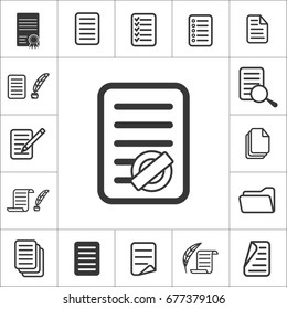 thin line document icon set