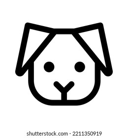 icono de cabeza de perro de línea delgada