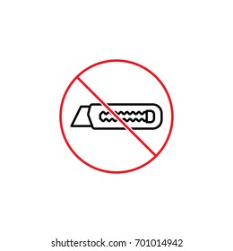 thin line dont use cutter sign on white background