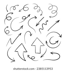 Símbolos de flecha de Doodle de línea delgada