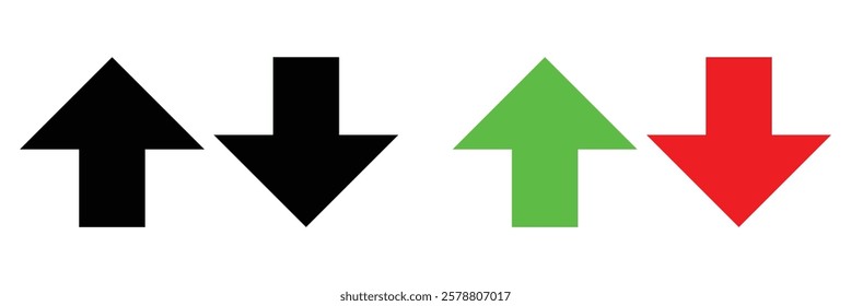 Thin Line Up and Down Arrows. Vector Up and Down Arrows for Directional Navigation UI.