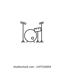 thin line drums icon on white background
