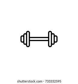 thin line dumbbell icon on white background