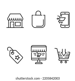 thin line e commerce icon set