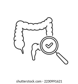 thin line easy medical research intestinal tract. outline graphic simple design human internal organ logotype linear element. concept of easy illness examination or analyze for healthy lifestyle