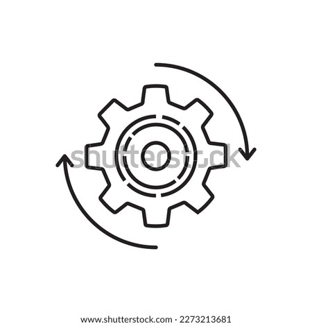 thin line efficient process and operation icon. concept of integration and productivity and work flow. lineart trend modern simple implementation logotype graphic stroke art linear web design element