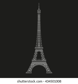 Thin line Eiffel tower vector illustration icon -variable line-
