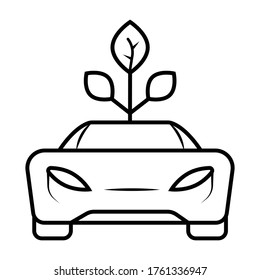 icono de coche eléctrico de línea delgada