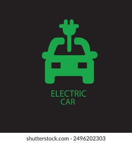 
Logo de icono de coche eléctrico de línea delgada