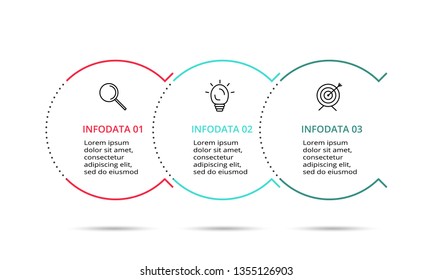 Thin line element for infographic. Template for diagram, graph, presentation and chart. Concept with 3 options...