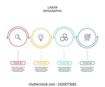 Thin line element for infographic. Template for diagram, graph, presentation and chart. Concept with 4 options.