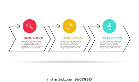 Thin line element for infographic. Template for diagram, graph, presentation and chart. Concept with 3 options