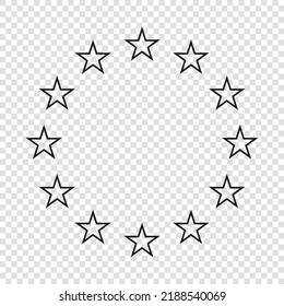 Thin line emblem of European Union. National symbol on transparent background