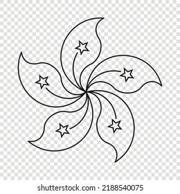 Thin line emblem of Hong Kong. National symbol on transparent background