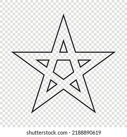 Thin line emblem of Morocco. National symbol on transparent background