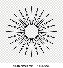 Thin line emblem of Rwanda. National symbol on transparent background
