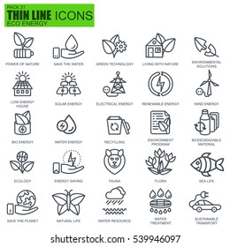 Thin line environment, renewable energy, sustainable technology, nature icons set for website and mobile site apps. Pixel Perfect. Editable Stroke. Simple linear pictogram pack. Vector illustration.