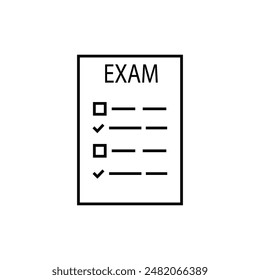 lista de examen de línea fina icono mínimo. estilo de trazo plano tendencia moderno doc logotipo gráfico diseño de arte lineal aislado en blanco. concepto de respuestas fáciles a