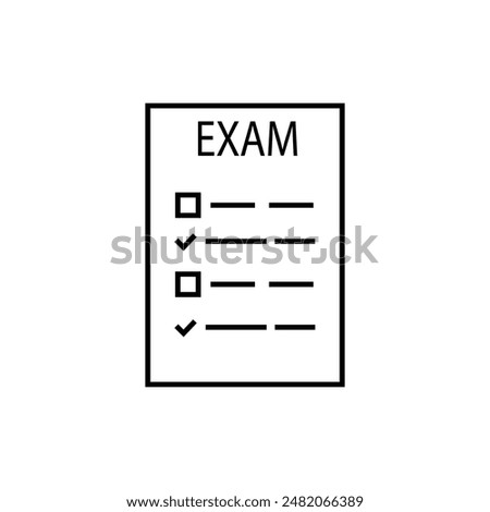 thin line examination list minimal icon. flat stroke style trend modern doc logotype graphic linear art design isolated on white. concept of easy answers to