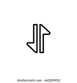 thin line exchange, mobile internet icon on white background