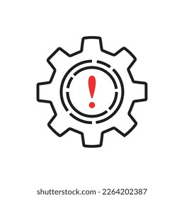 icono de falla en línea delgada con proceso operativo interrumpido. símbolo de reparación o mantenimiento. tendencia de contorno plano moderno falla o interrupción logotipo gráfico simple diseño de trazo aislado en blanco