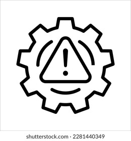 thin line failure icon with broken operational process. concept of repair or maintenance symbol. vector illustration on white background