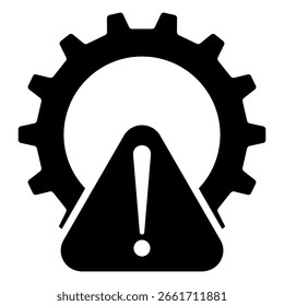 Icono de falla de línea delgada con proceso operativo roto, Ilustración vectorial sobre fondo blanco