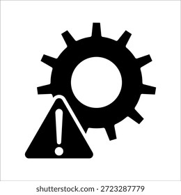 Icono de falla de línea delgada con proceso operativo roto. Concepto de símbolo de reparación o mantenimiento. Ilustración vectorial sobre fondo blanco
