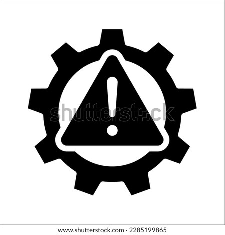 thin line failure icon with broken operational process. concept of repair or maintenance symbol. vector illustration on white background