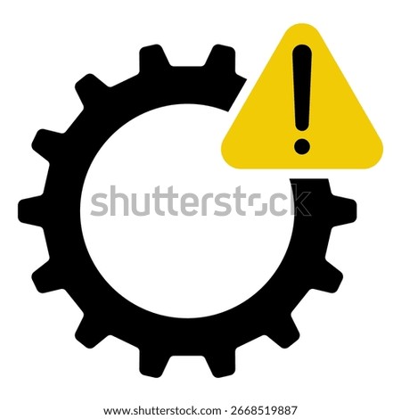 thin line failure icon with broken operational process. concept of repair or maintenance symbol. vector illustration on white background