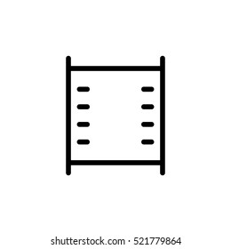 thin line filmstrip video icon on white background