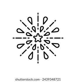 Icono de vector de Thin Line Fireworks
