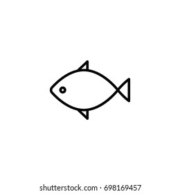 thin line fish icon black on white background